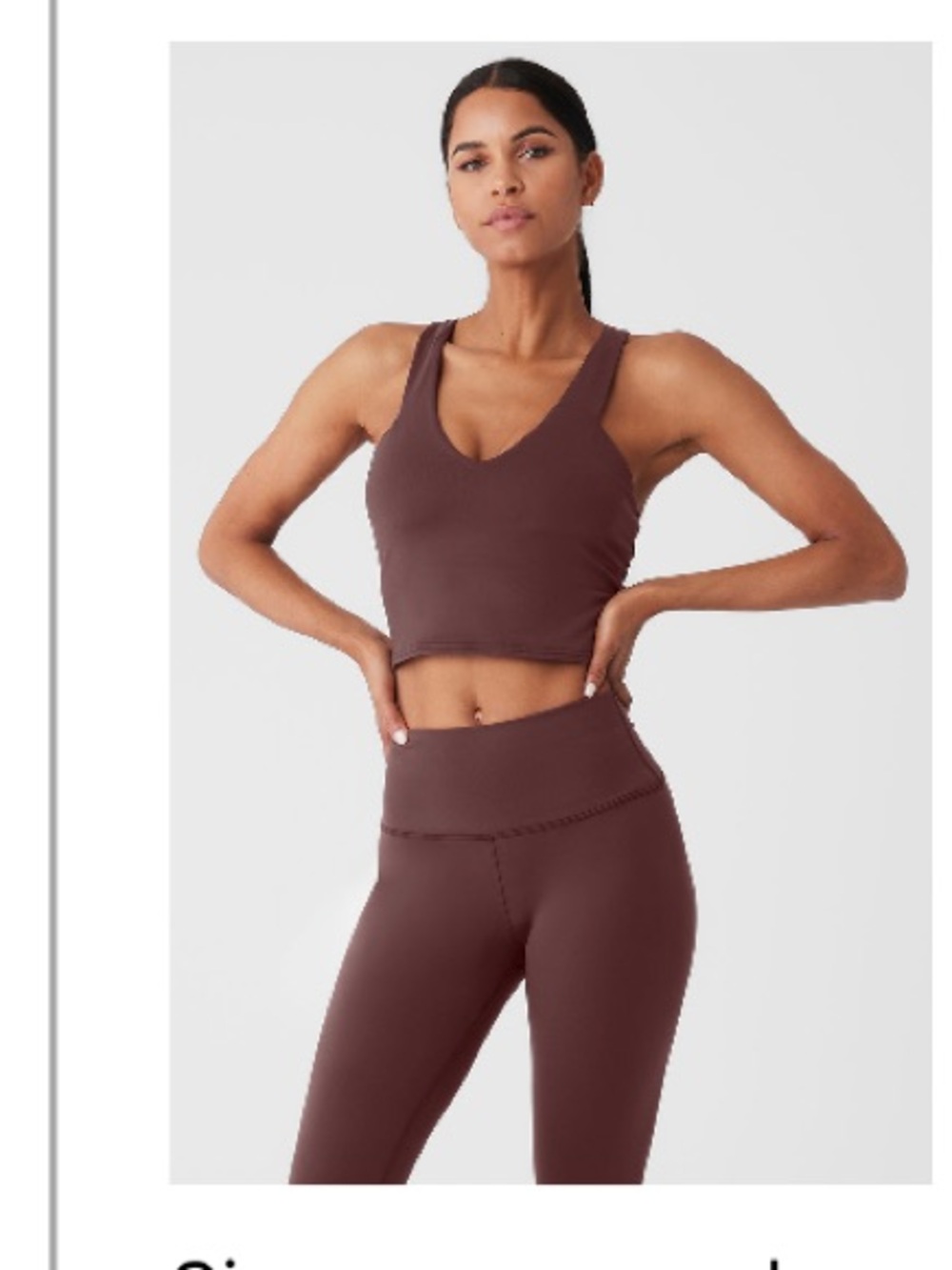 ALO Yoga airbrush real bra tank - Cherry Cola